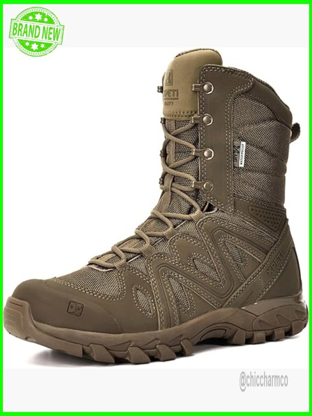 Waterproof Tactical Boots 8" Shaft Lace-Up Military Combat Boots